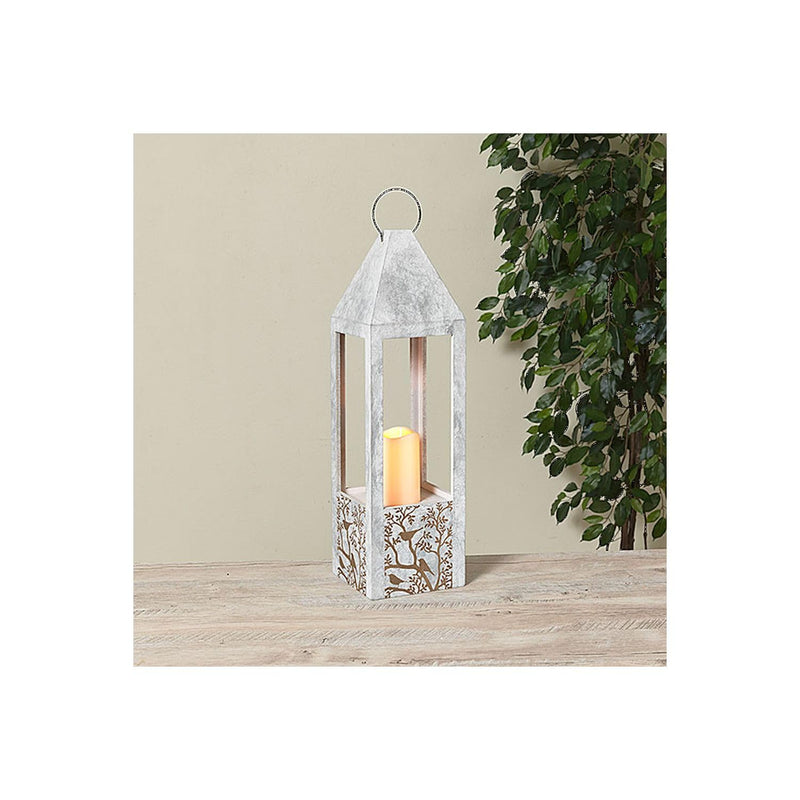 Gerson Company 21.85" H B/O Lighted Wood Lantern W/Led Candle