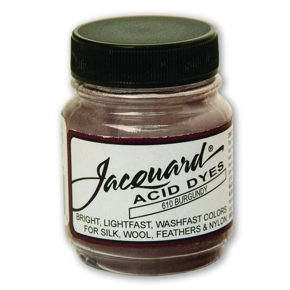 Jacquard Acid Dye for Wool, Silk and Other Protein Fibers, 1/2 Ounce Jar, Concentrated Powder, Burgundy 610