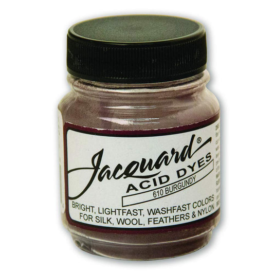 Jacquard Acid Dye for Wool, Silk and Other Protein Fibers, 1/2 Ounce Jar, Concentrated Powder, Burgundy 610