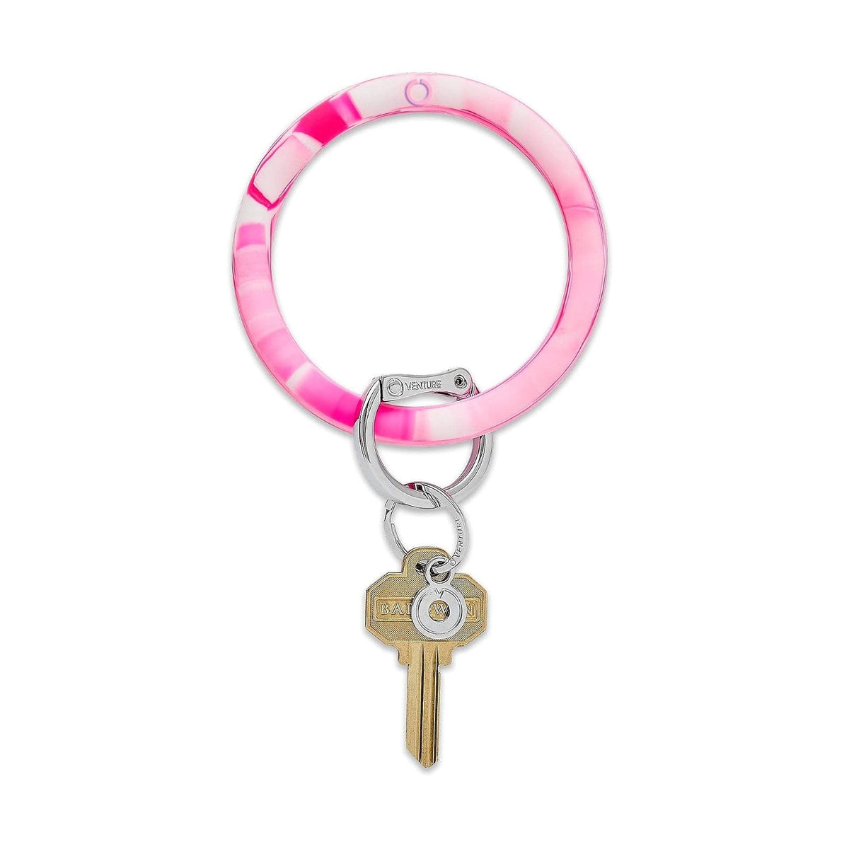 Oventure Keychain, One Size, Tickled Pink Marble