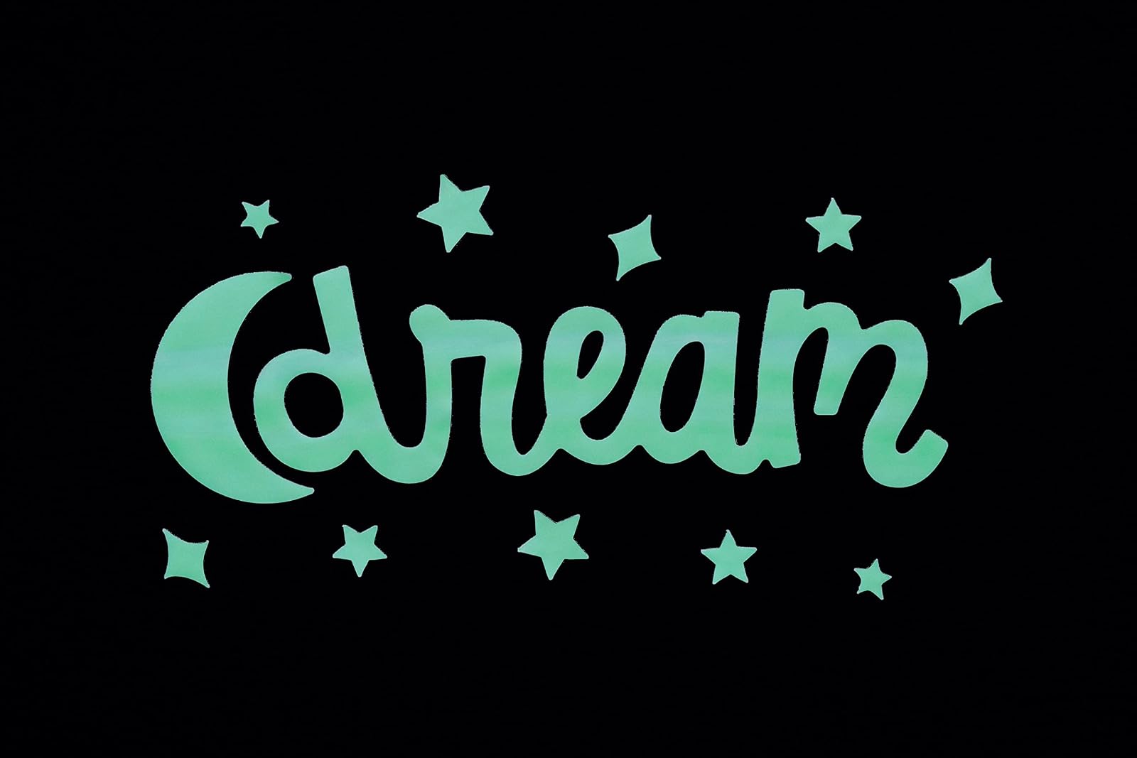 GLOPLAY Sweet Dreams (19 pcs/Pack), Glow in The Dark Message Wall Stickers, The Eco-Friendly and Brightest Wall Stickers for Ceiling, Bathtime, Bedroom, Party, Decor