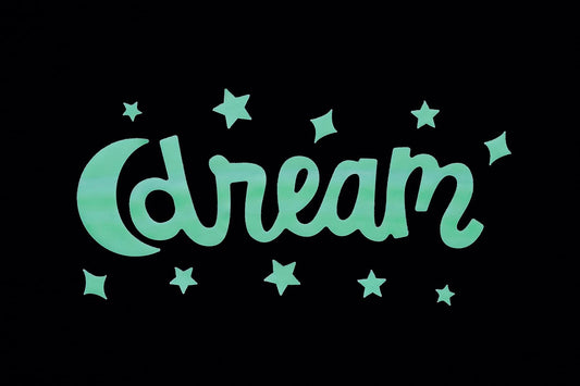 GLOPLAY Sweet Dreams (19 pcs/Pack), Glow in The Dark Message Wall Stickers, The Eco-Friendly and Brightest Wall Stickers for Ceiling, Bathtime, Bedroom, Party, Decor