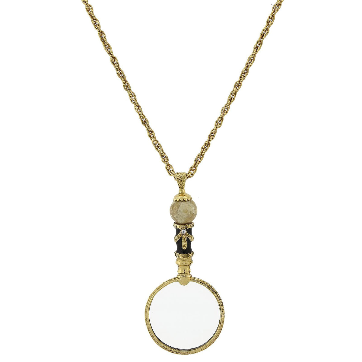 1928 Jewelry Company Necklace, 30" L x 1.45" W x 4.25" H, Riverstone