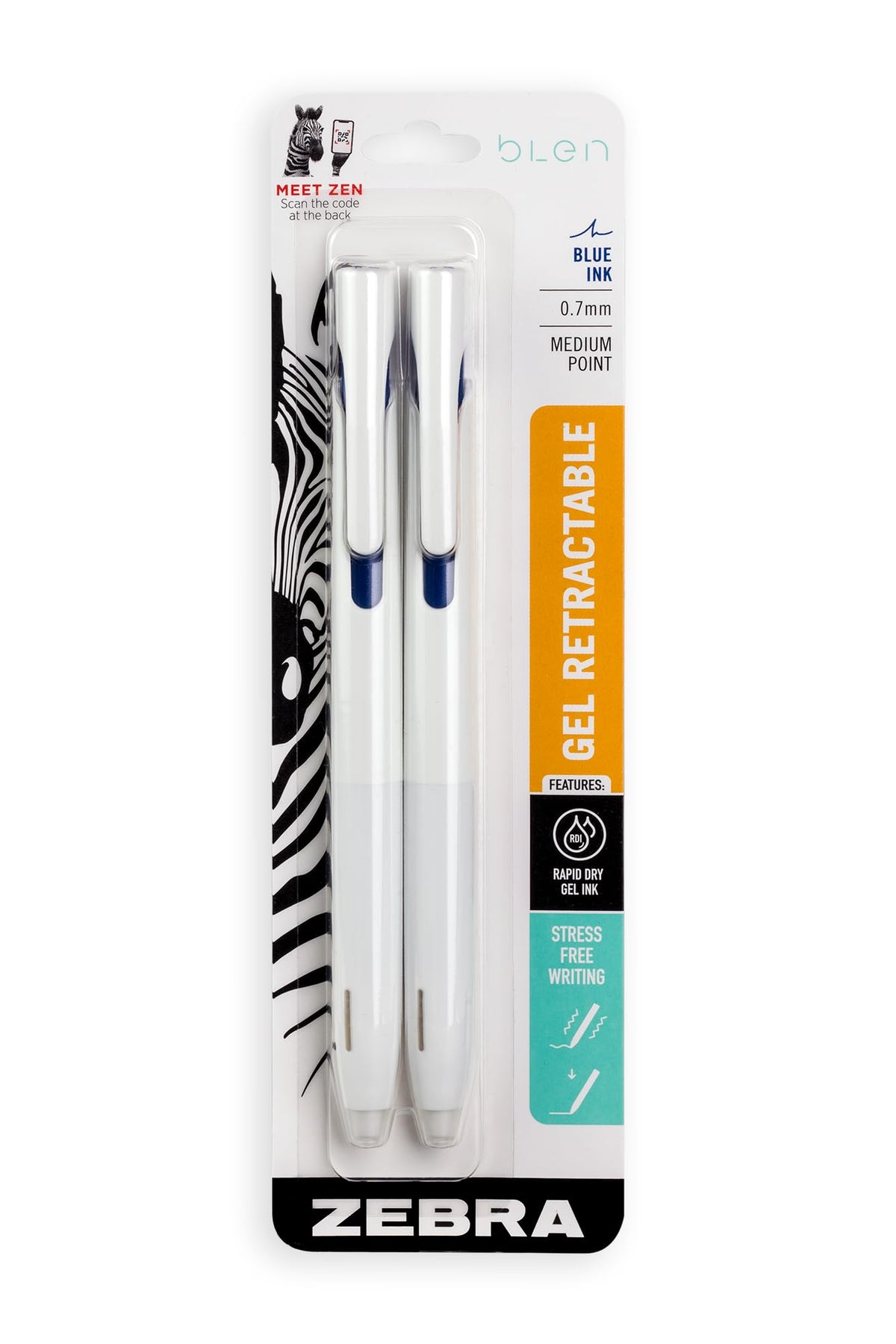 Zebra Pen Writing Instrument, 1 Count (Pack of 2), Blue A