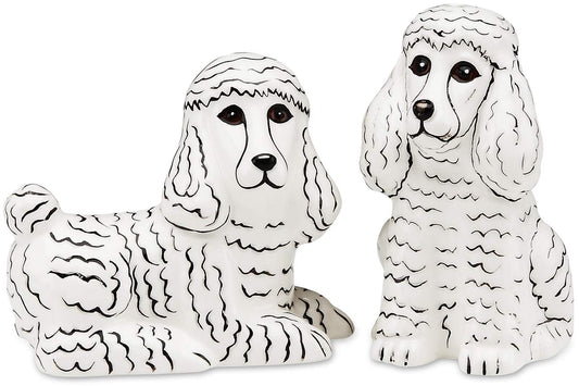 Pavilion-Rescue Me Now White Poodle Salt and Pepper Shaker Set