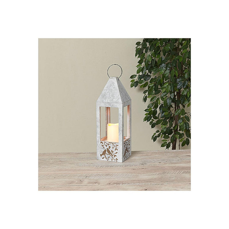 Gerson Company 16.5" H B/O Lighted Wood Lantern W/Led Candle