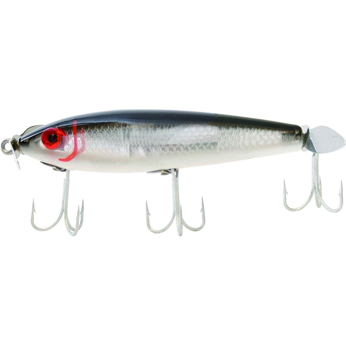 MirrOLure Fishing Hook, 3 5/8 Inch, 1/2 oz, Black Bk/White/Silver