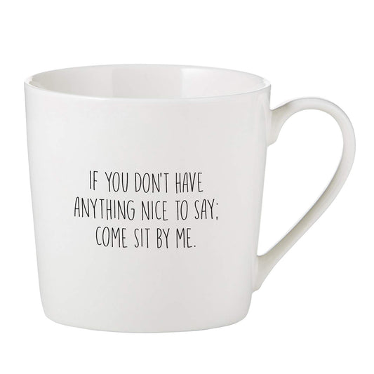 Creative Brands SB Design Studio D4441 SIPS Bone China Cafe Mug/Coffee Cup, 14-Ounce, Nice To Say