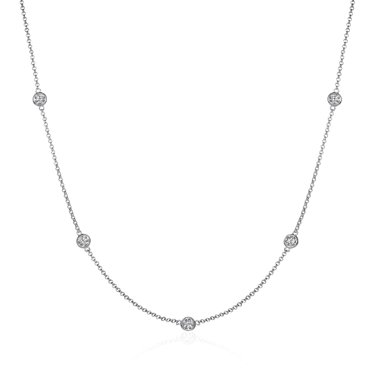 namana Necklace, 18 inches, Silver