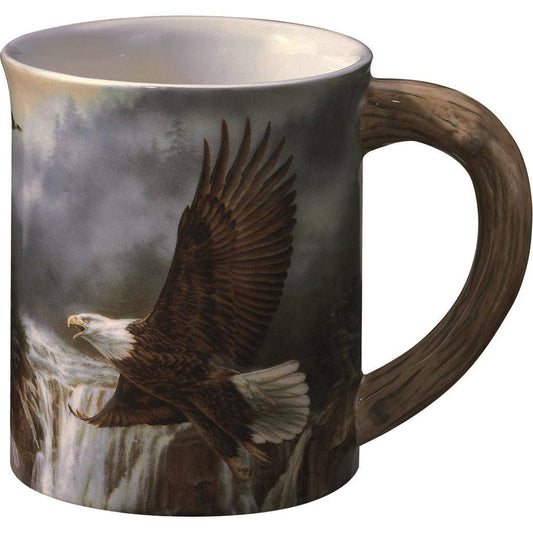 Wild Wings(WI) Bald Eagle Sculpted Mug by Rosemary Millette, Brown, 4-1/2" high