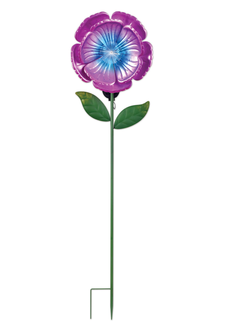 Sunset Vista Design Solar Garden Stakes - Fiber Optic Poppy Decorative Garden Stake with Sensor, 48-Inch Tall, Magenta