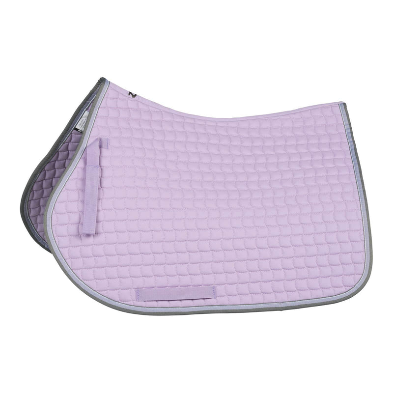 HORZE Adepto Padded All Purpose Quilted Equestrian Saddle Pad for Horses with Two-Tone Trim - Languid Lavender Purple - Horse