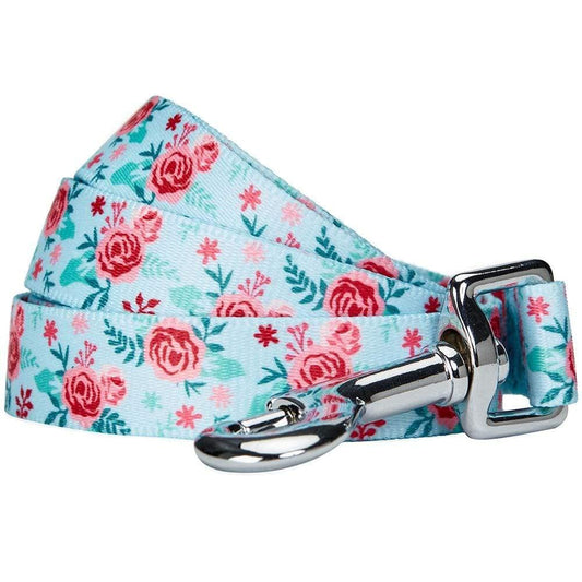 Blueberry Pet Essentials Spring Scent Inspired Garden Floral Dog Leash in Pastel Blue, 4 ft x 1", Large, Leashes for Dogs