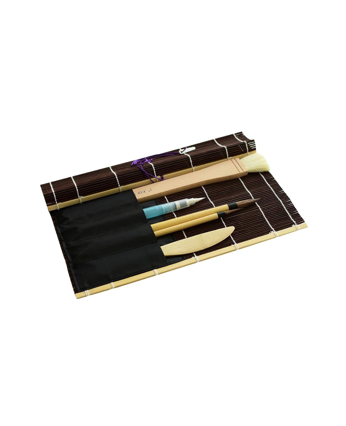 Yasutomo Fudemaki Brush Holder with Pockets Brown (FM4A)