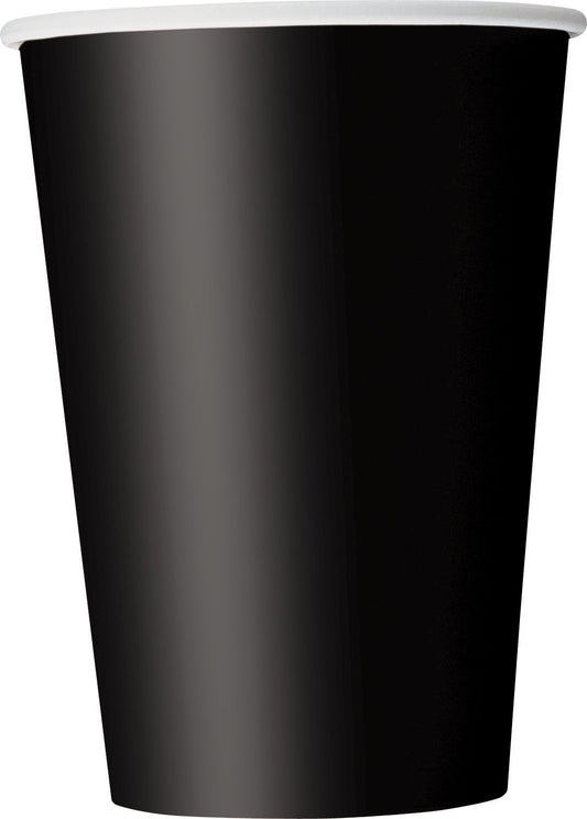 Unique Industries Disposable Paper Cups, Supplies Party Tableware, 10 Count, Black