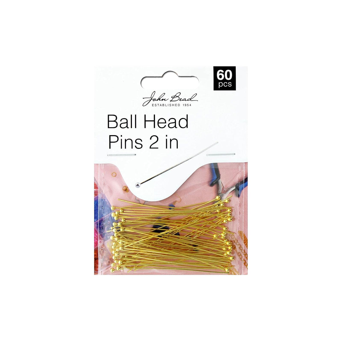 John Bead Art Supplies, 2in, Gold