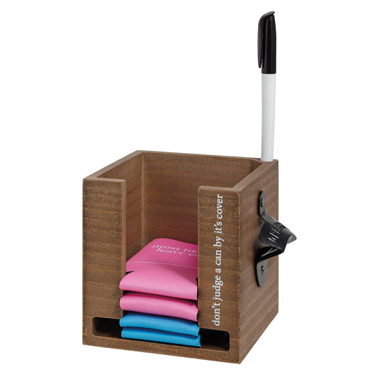Mud Pie Storage Box, box 5" x 5"/can hugger 5" x 4", Brown
