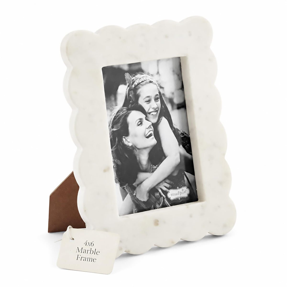 Mud Pie Picture Frame, 8.25 x 6.25 inches, Cream Marble