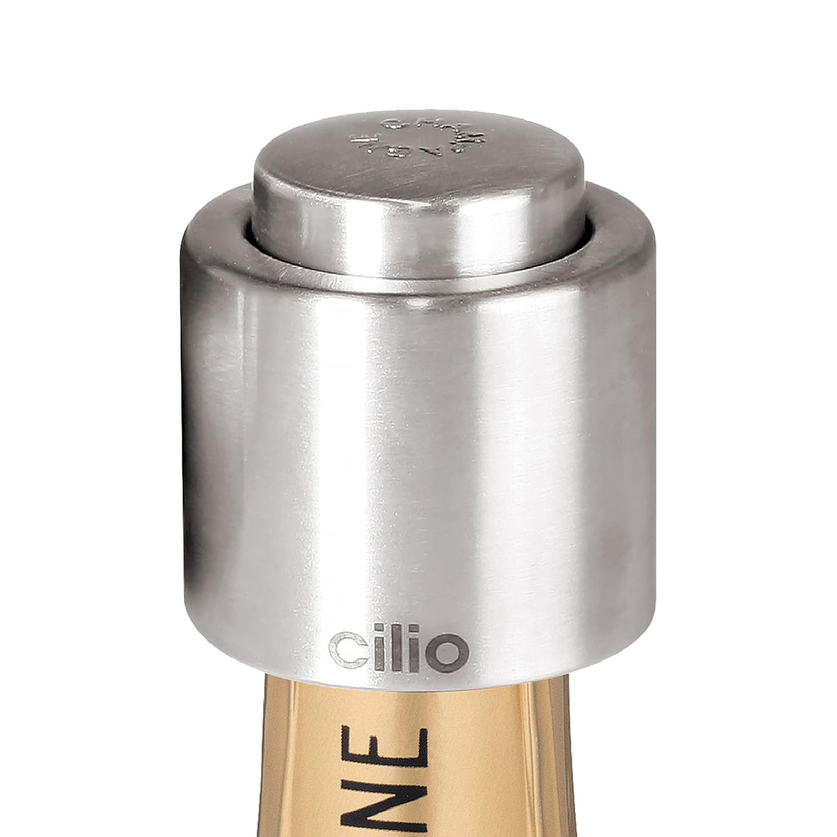 Cilio Bottle Stopper, Large (Pack of 1), Stainless Steel