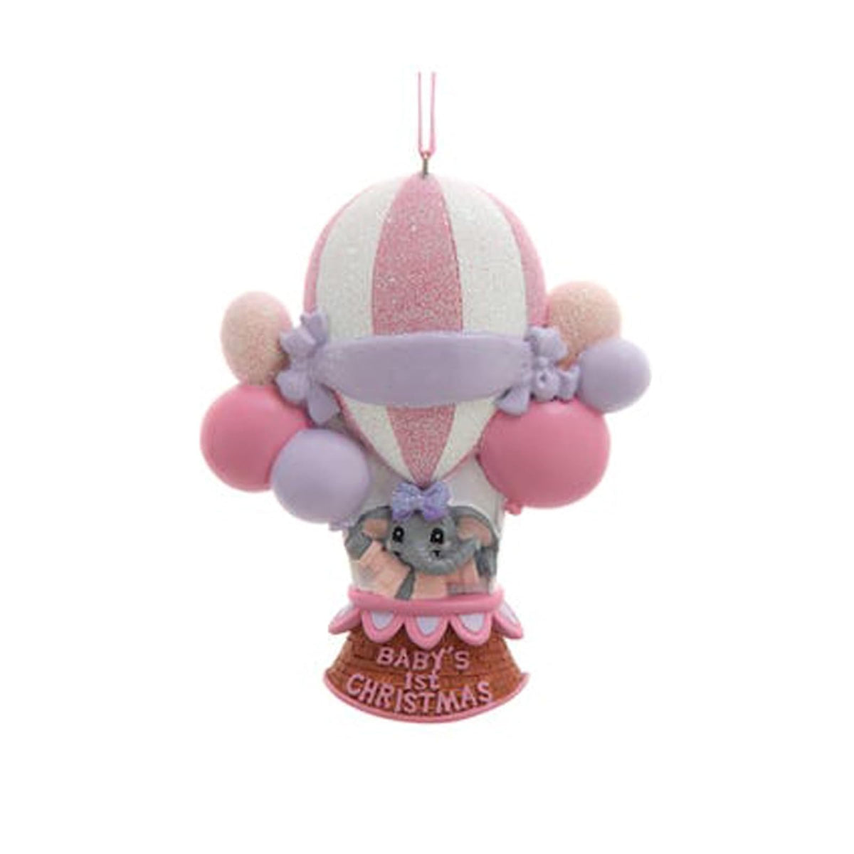 Kurt S. Adler Hanging Ornament, 4 Inch, Pink