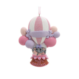Kurt S. Adler Hanging Ornament, 4 Inch, Pink