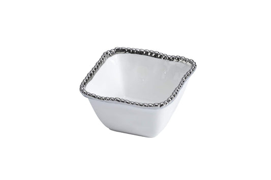 Pampa Bay Salerno Porcelain Square Snack Bowl, White