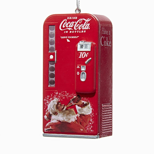 Kurt Adler Coca-Cola Vending Machine with Santa Ornament #CC1162