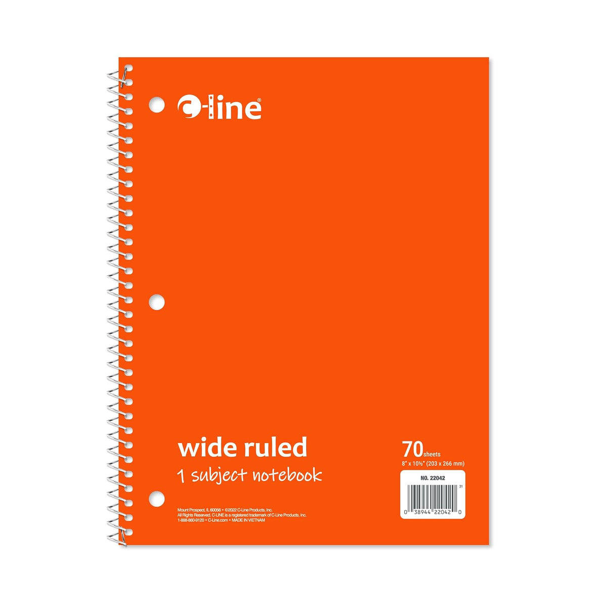 C-Line Blank Book, Orange, Wide Ruled