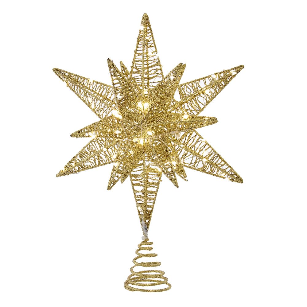 Kurt S. Adler Tree Topper, 15 Inches, Gold