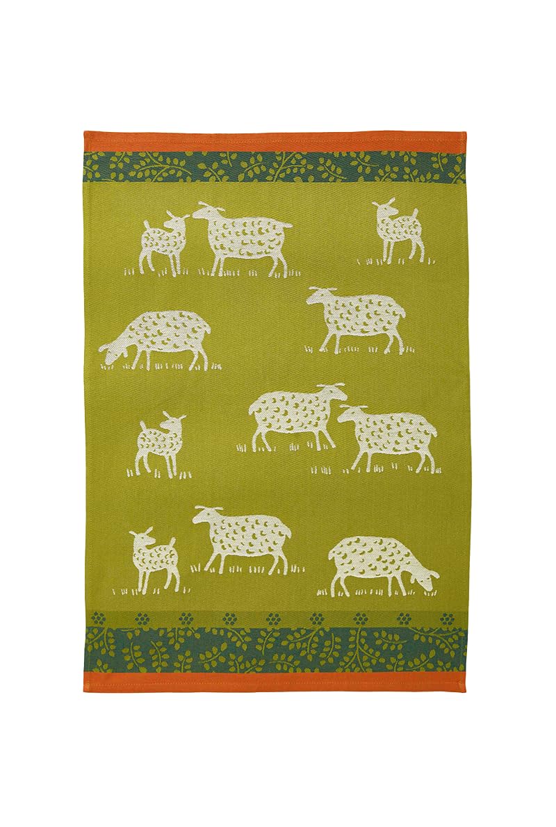 Coucke Printed Cotton Jacquard Tea Towel, Pastures, 50 x 75 cm