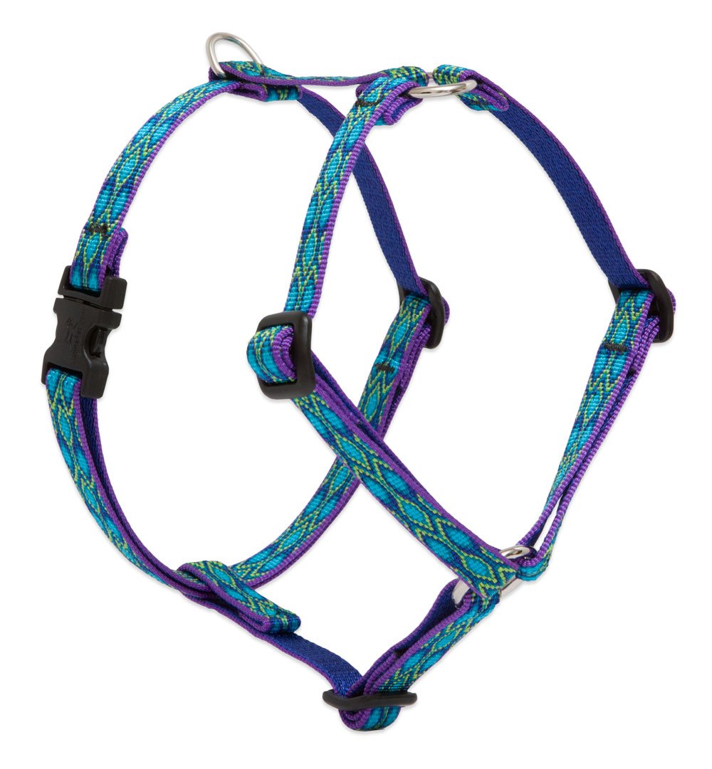 Lupine Pet Originals 1/2" Rain Song 9-14" Adjustable Roman Dog Harness for Extra Small Dogs