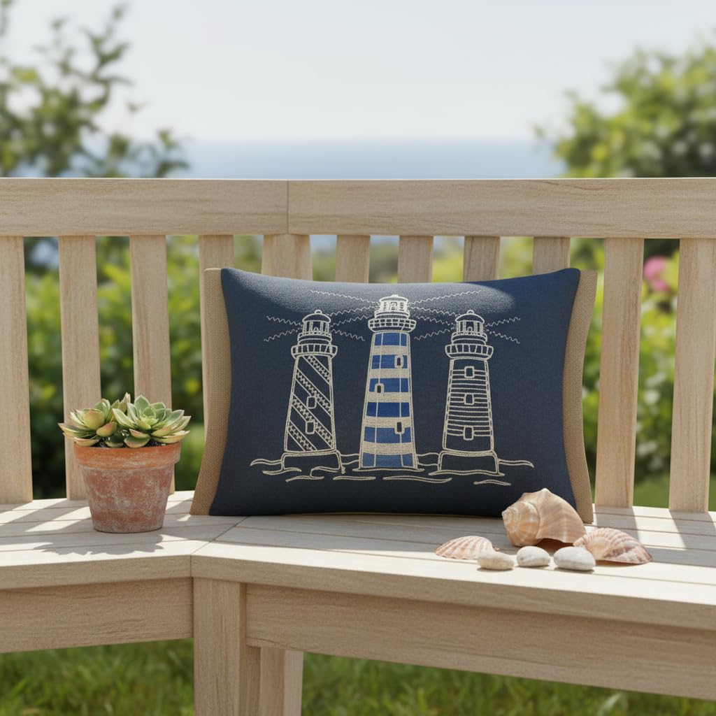 Comfy Hour 18 x 13 Inch Nautical Pillow, Lighthouse Throw Pillow