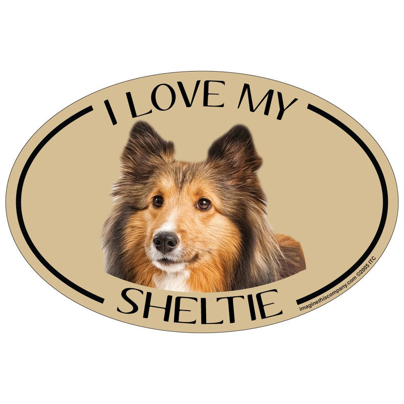 Imagine This Oval Magnet, I Love My Sheltie