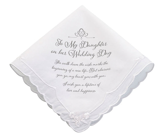 Lillian Rose mens Lillian Rose Daughter Verse Wedding Gift Keepsake Hankie, Multi-colour, One Size US