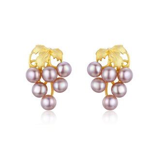 TIMELESS. PEARL Earring, 1/2" * 1", Pink Purple, natural