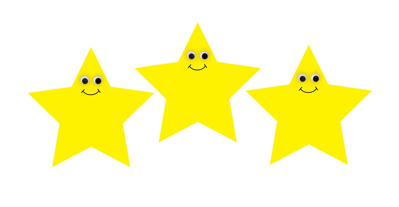 Hygloss Products, Inc Happy Yellow Stars Classroom Accents – Creative Teaching Resources – 7 Inches, 30 Pack (33757), 7"