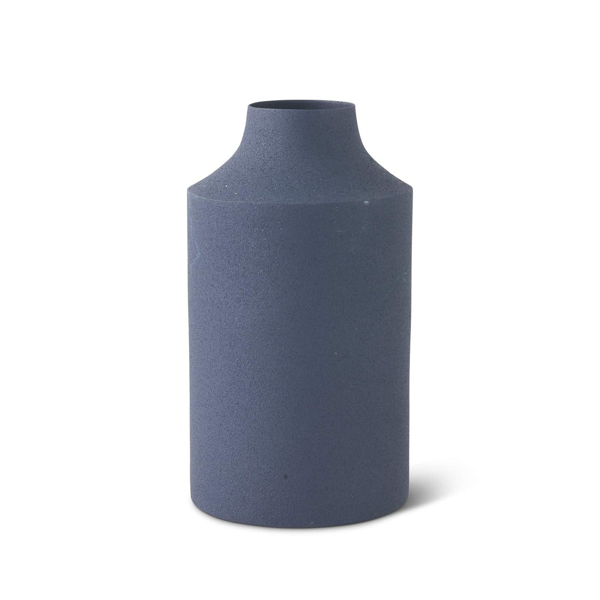K&K Interiors Vase, 6 Inch, 6 Inch Navy Blue Matte Metal Vase