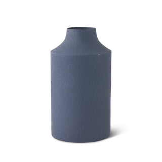 K&K Interiors Vase, 6 Inch, 6 Inch Navy Blue Matte Metal Vase