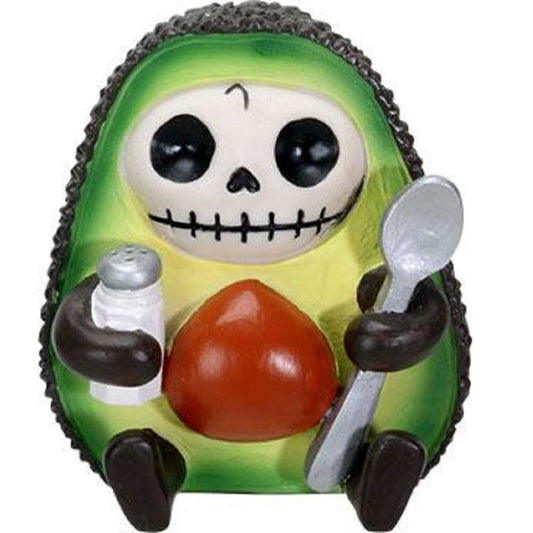 Pacific Trading SUMMIT COLLECTION Furrybones HASS Signature Skeleton in Avocado Costume Holding onto a Salt Shaker and Spoon