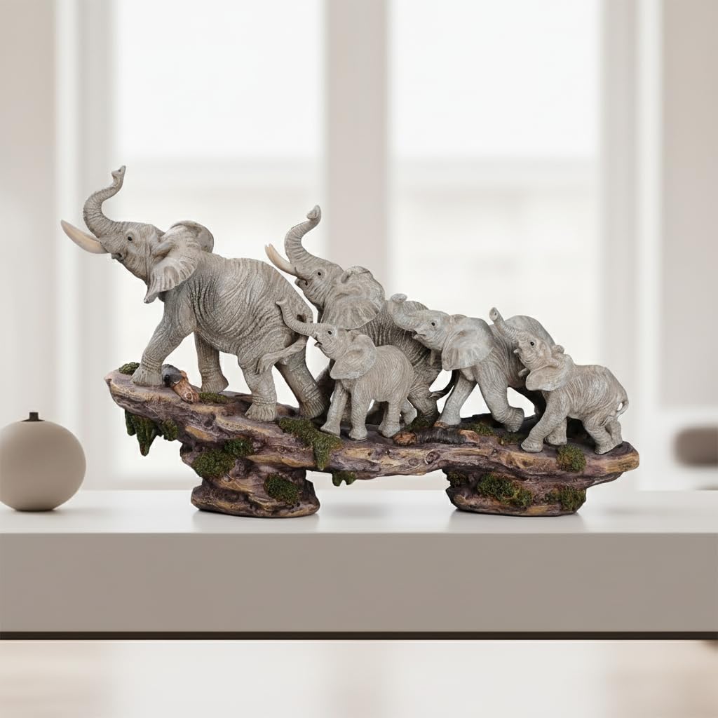 Comfy Hour 14 Inch Elephant Statue, Elephant Family Decor