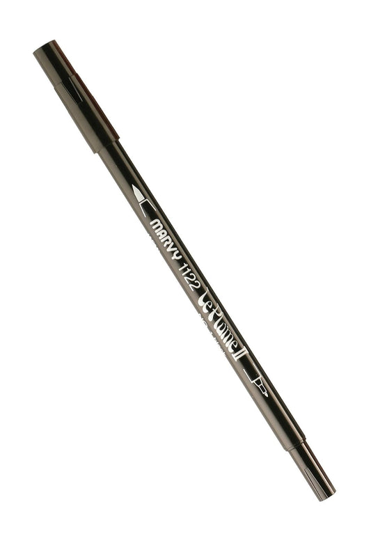 Uchida 1122-C-1 Marvy Extra Fine Tip Le Plume II Double Ender Marker Pen, Black