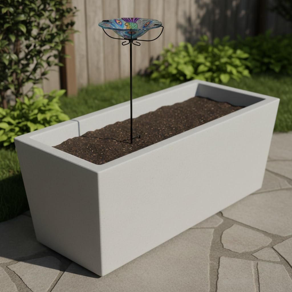 Comfy Hour Peacock Decor Collection 28" Peacock Glass Top Birdbath Birdfeeder Metal Art Garden Stake
