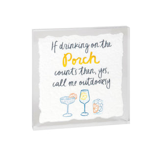 Mud Pie Decorative Signage, 5 1/4" x 5 1/4", White