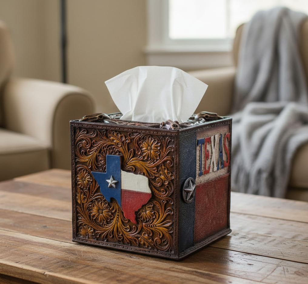 Comfy Hour Facial Tissue Holder, 12.1 Inch, Brown