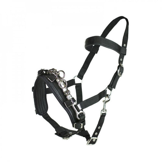 Horze Nylon Lunging Cavesson - Black - Cob