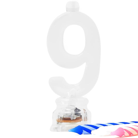 Unique Industries Multicolor Flashing Number 9 Cake Topper & Birthday Candle Set, 5pc