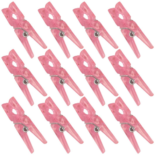 Unique Industries Mini Plastic Pink Clothespin Girl Baby Shower Favor Charms, 12ct
