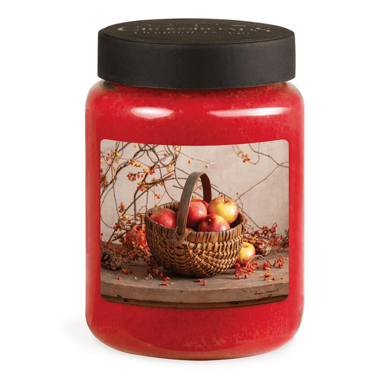 CROSSROADS ORIGINAL DESIGNS Basket of Apples Fresh Apple Scented Jar Candle, 26 Oz, Home Fragrance