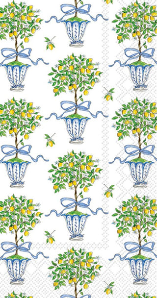 Boston International IHR 3-Ply Paper Napkins Rosanne Beck Collections, 16-Count Guest Size, Lemon Topiary