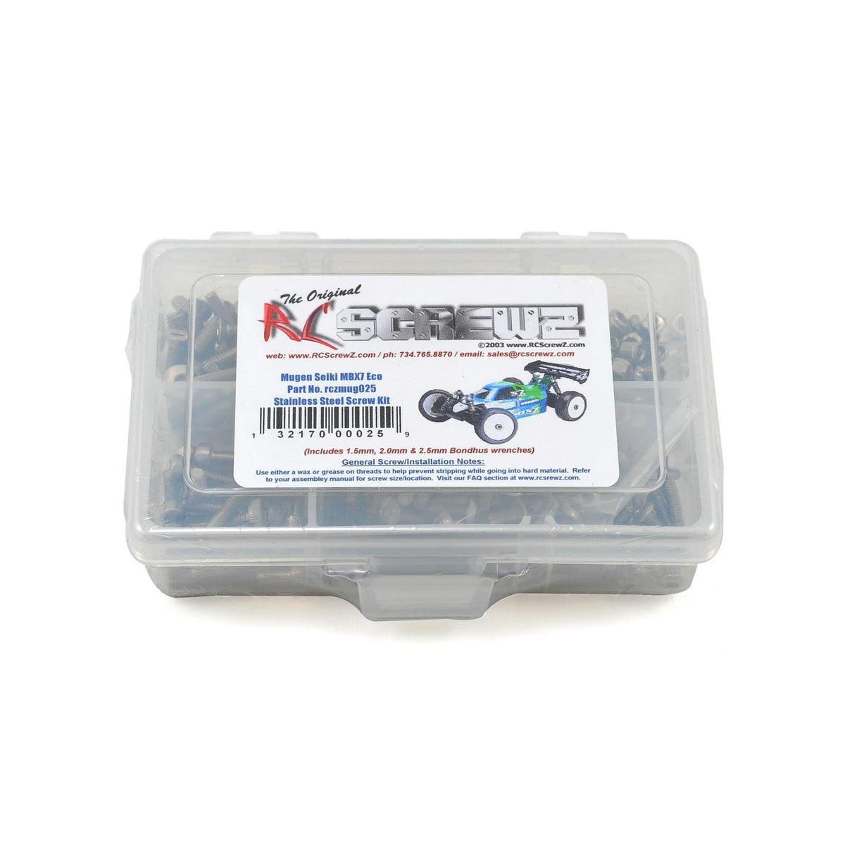 RC Screwz Screws, Silver with Black accents